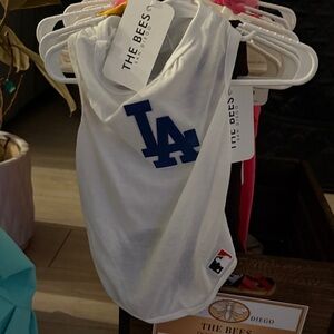 Los Angeles Dodgers dog White and Blue Sports Tank Top
